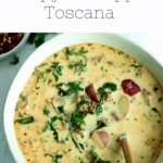 full bowl of zuppa toscana soup