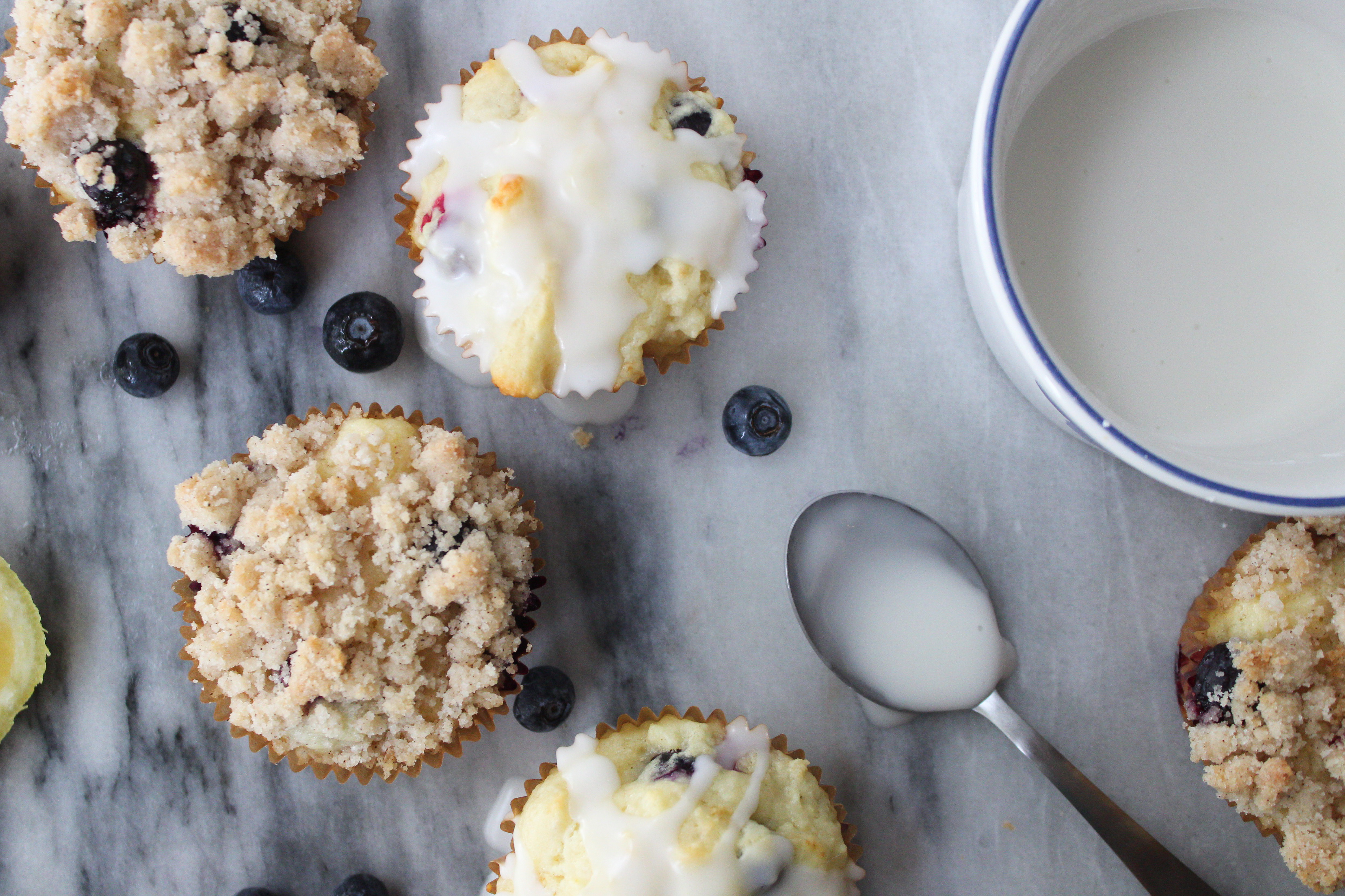 Lemon Blueberry Greek Yogurt Muffins | One Girl. One Kitchen.