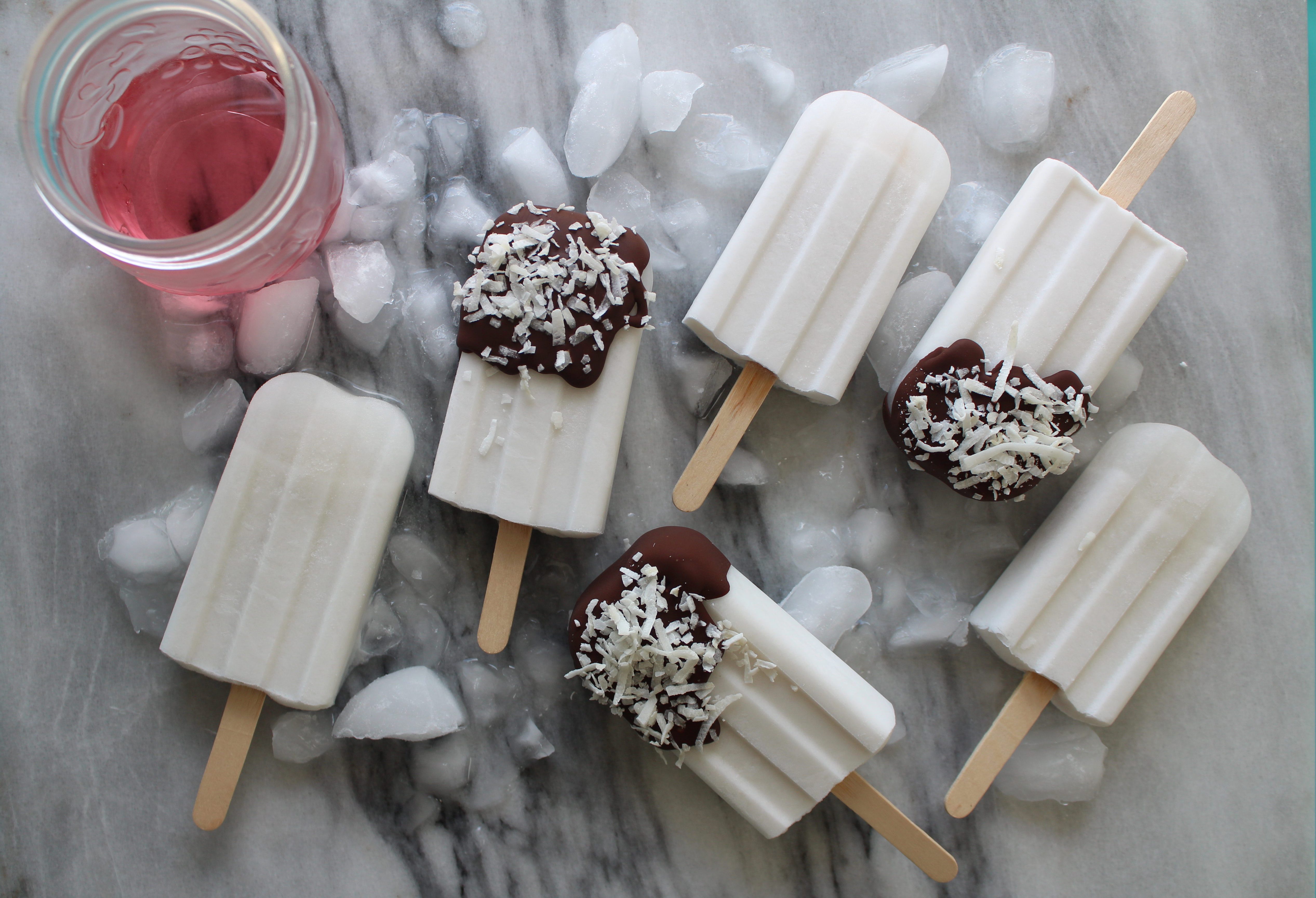 Creamy Coconut Rosé Popsicles