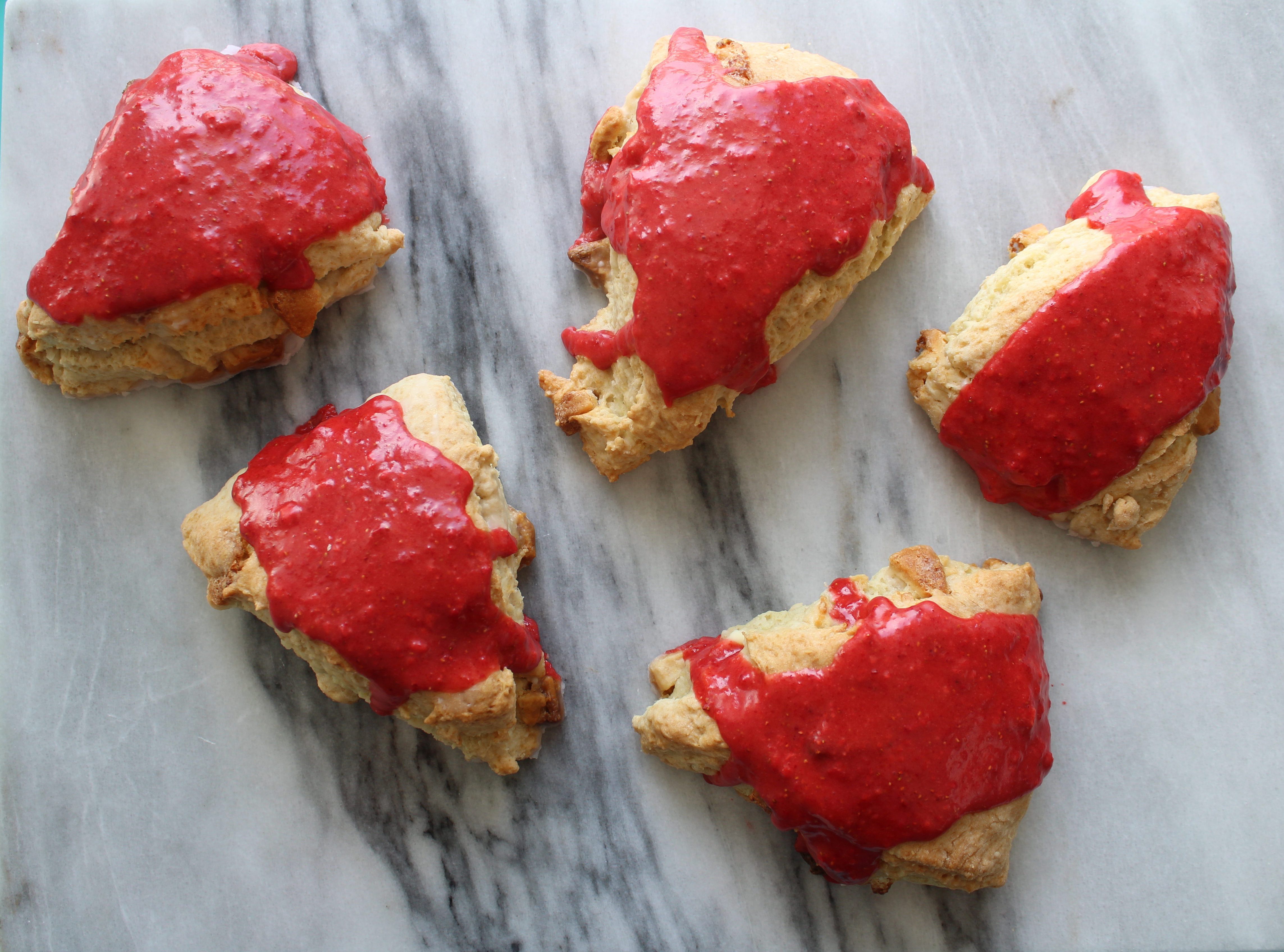 White Chocolate Rosé Scones