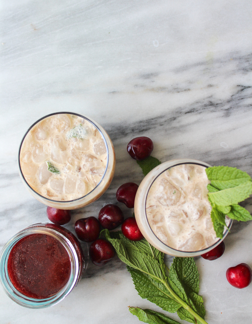 Iced Cherry Mint Latte 