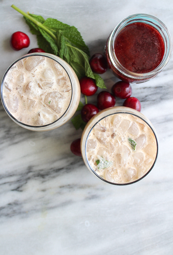 Iced Cherry Mint Latte