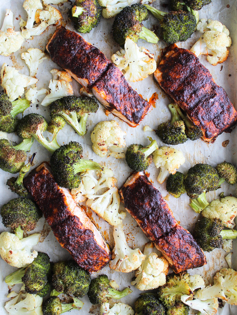 Spiced Salmon Sheet Pan Dinner 