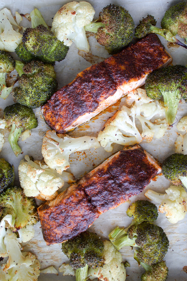 Spiced Salmon Sheet Pan Dinner 