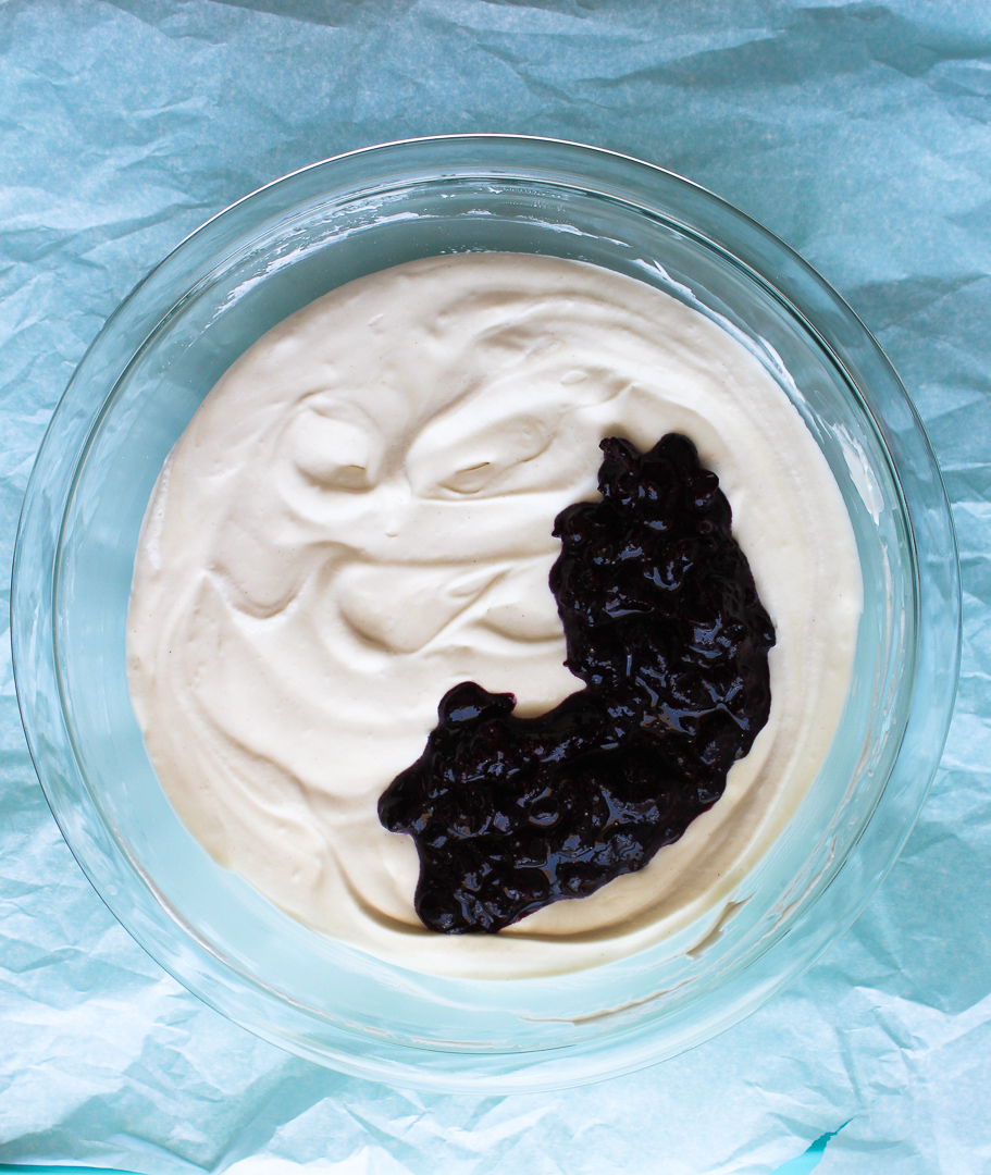 No-churn Lemon Blueberry Tahini Ice Cream 