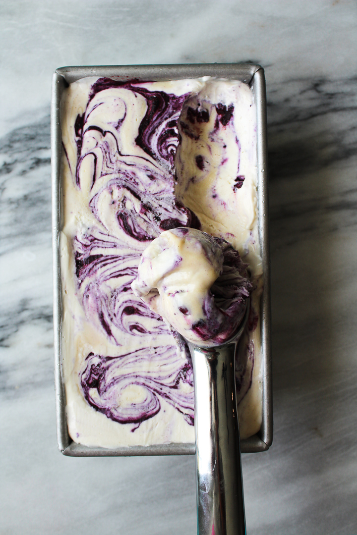 No-churn Lemon Blueberry Tahini Ice Cream 