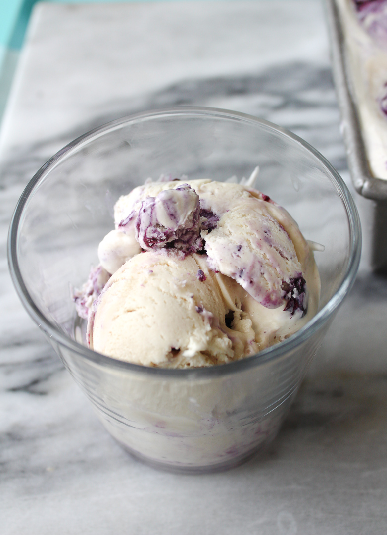 No-churn Lemon Blueberry Tahini Ice Cream 