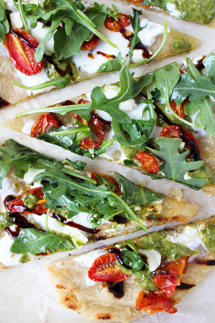 Grilled Pizza with Slow-Roasted Tomatoes 