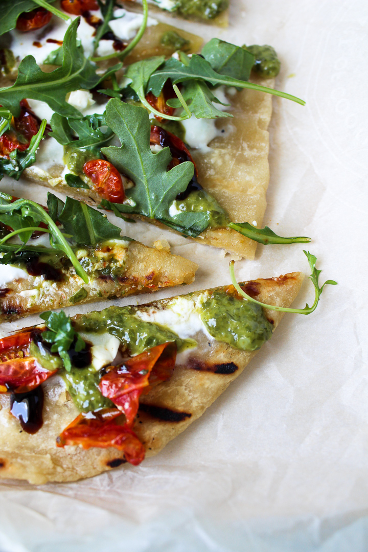 Grilled Pizza with Slow-Roasted Tomatoes 