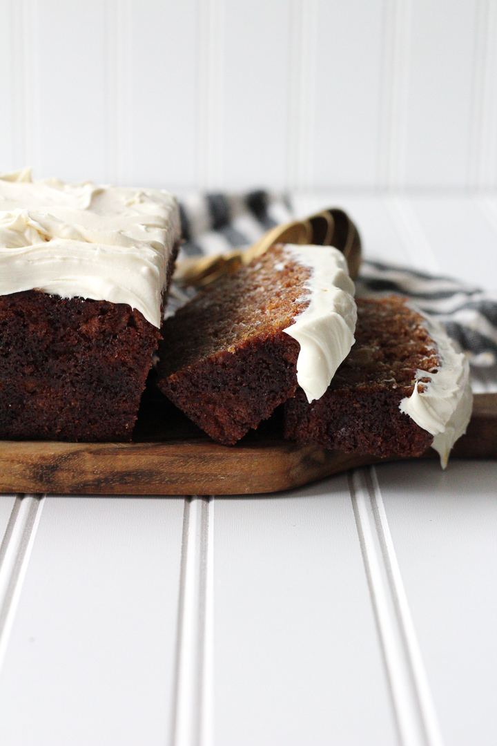 Apple Loaf Cake With Lemon Maple Cream Cheese Frosting