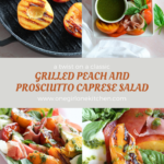 Grilled peach and prosciutto caprese salad