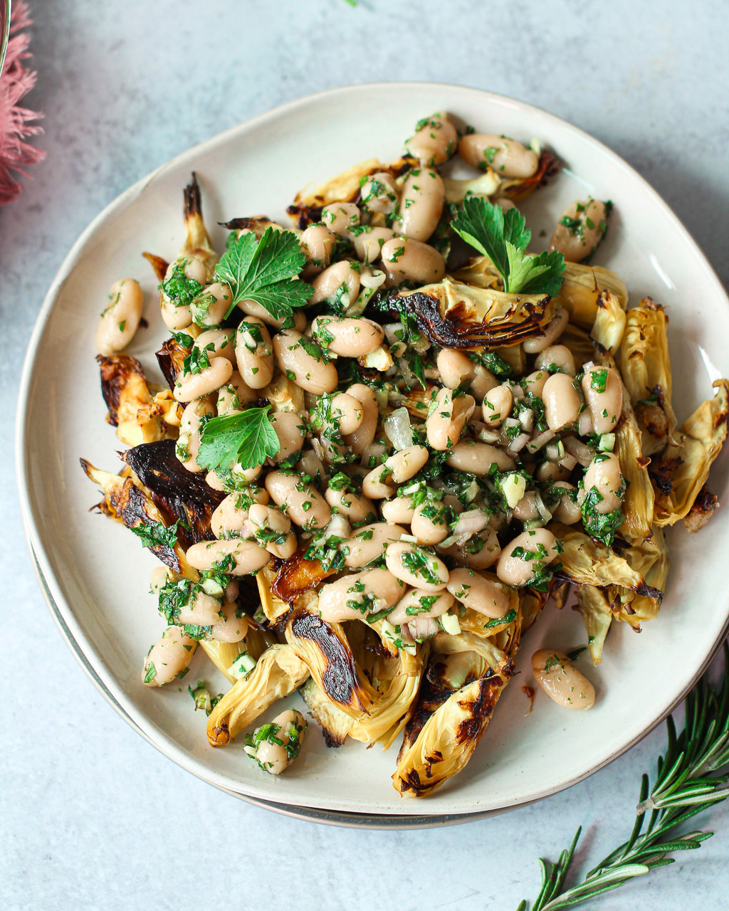 Quick-Marinated White Bean Salad and Feta Lettuce Cups Recipe