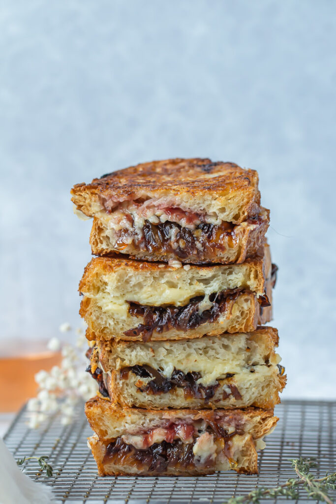 stack of grilled cheese sandwiches