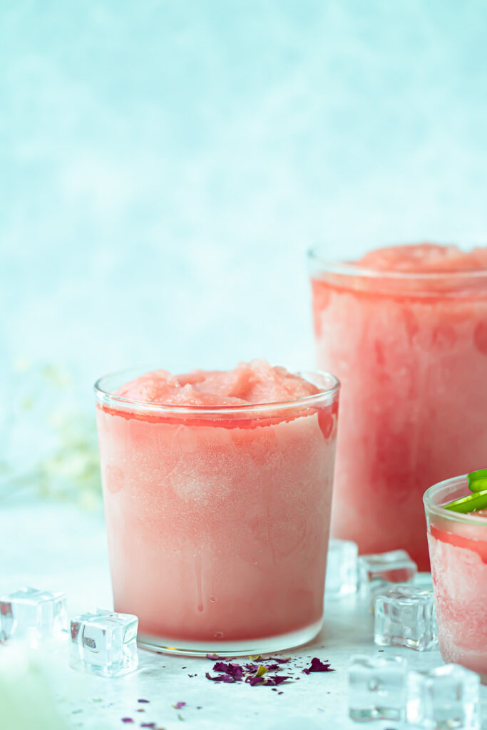 glass of spicy watermelon frose