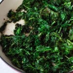 pan of sautéed kale