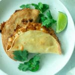 Finished baked chicken tacos on plate