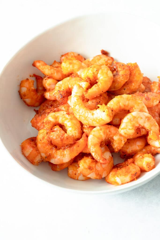 bowl of sauteed cajun shrimp