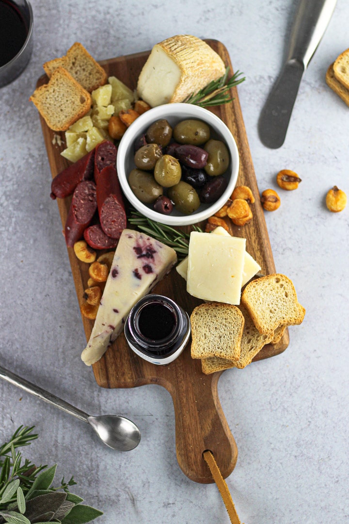 ideas to put on a simple cheese board for two.