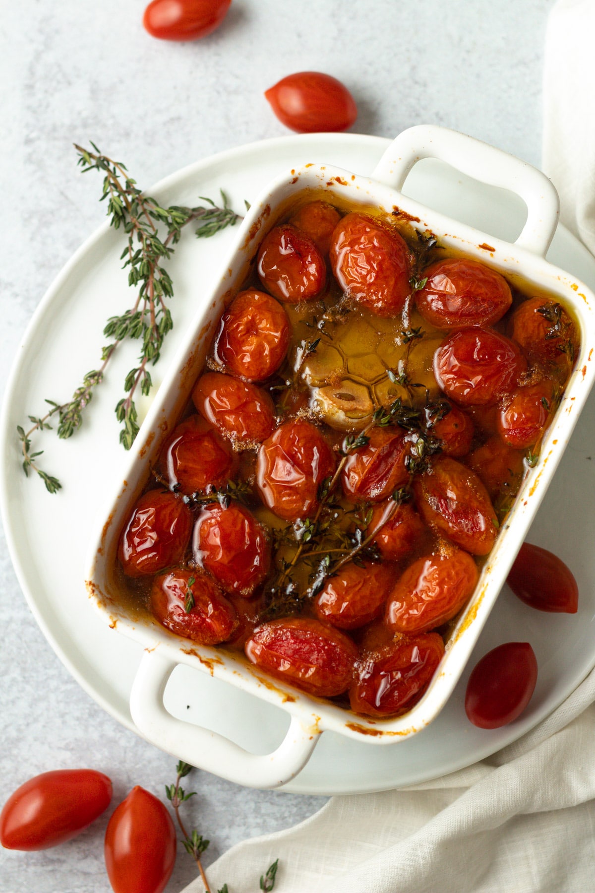 Cooked cherry tomato confit.