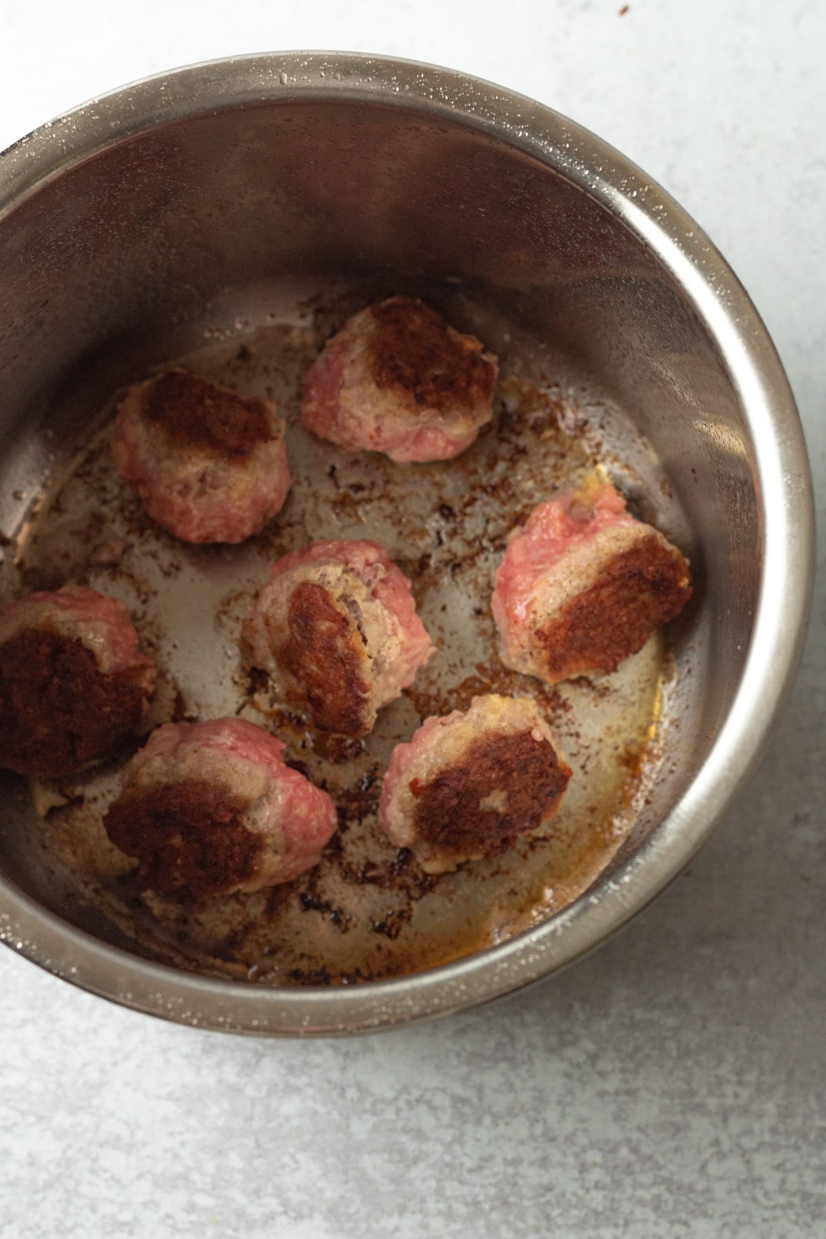 Meatballs browned in instant pot.